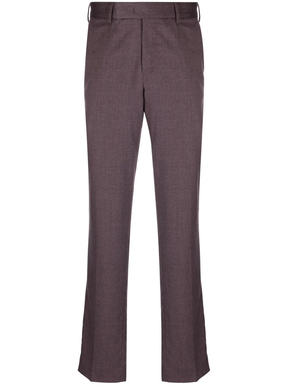 Pt Torino Mélange-effect Tailored Trousers In Purple