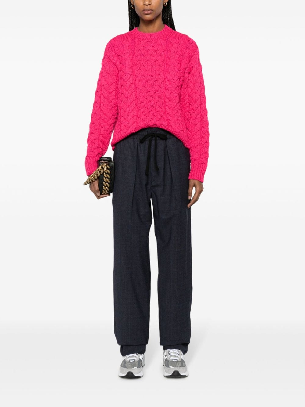 Shop Marant Etoile Jake Cable-knit Jumper In Pink