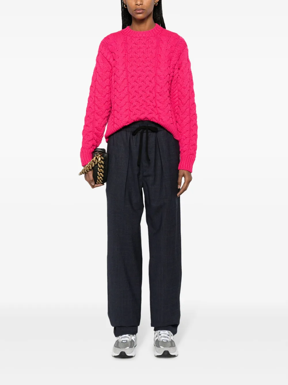 Shop Marant Etoile Jake Cable-knit Jumper In Pink