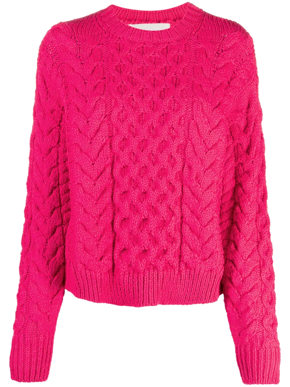 Shop Marant Etoile Jake Cable-knit Jumper In Pink