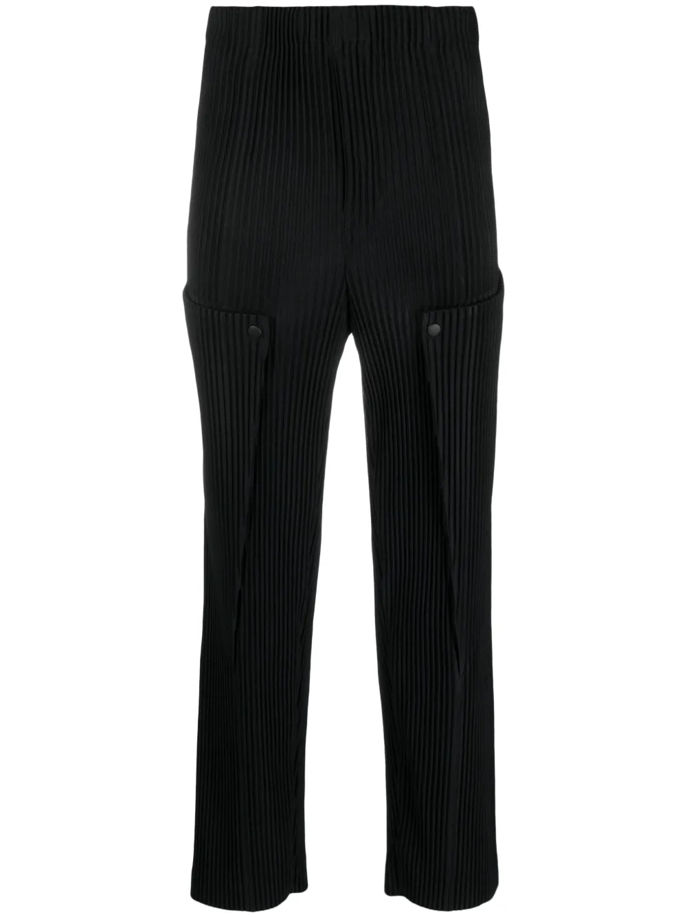 Homme Plissé Issey Miyake Unfold Pleated Straight-Leg Trousers - Black