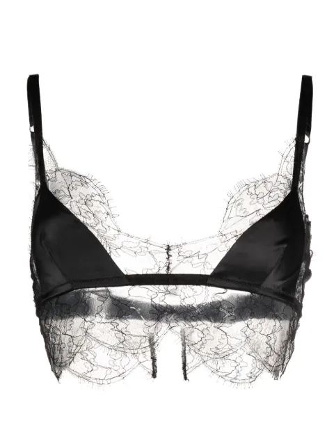 Dolce & Gabbana brasier de satén con ribete de encaje