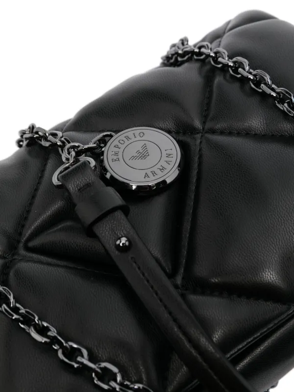 quilted faux leather shoulder bag