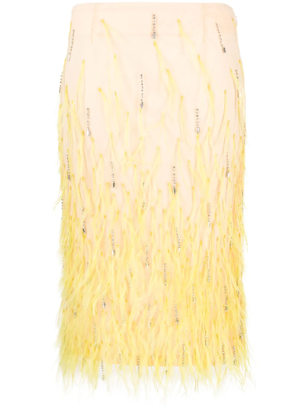 Des Phemmes Midirock Mit Federn In Yellow