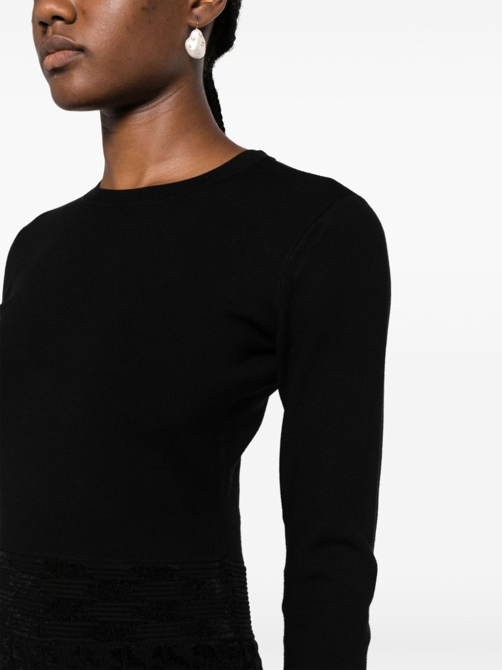 Shop Emporio Armani Jacquard-motif Flared Minidress In Black