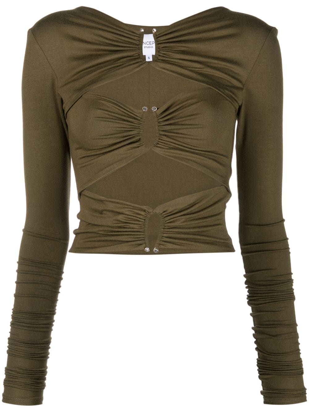 Concepto Long-sleeve Cut-out Top In Green