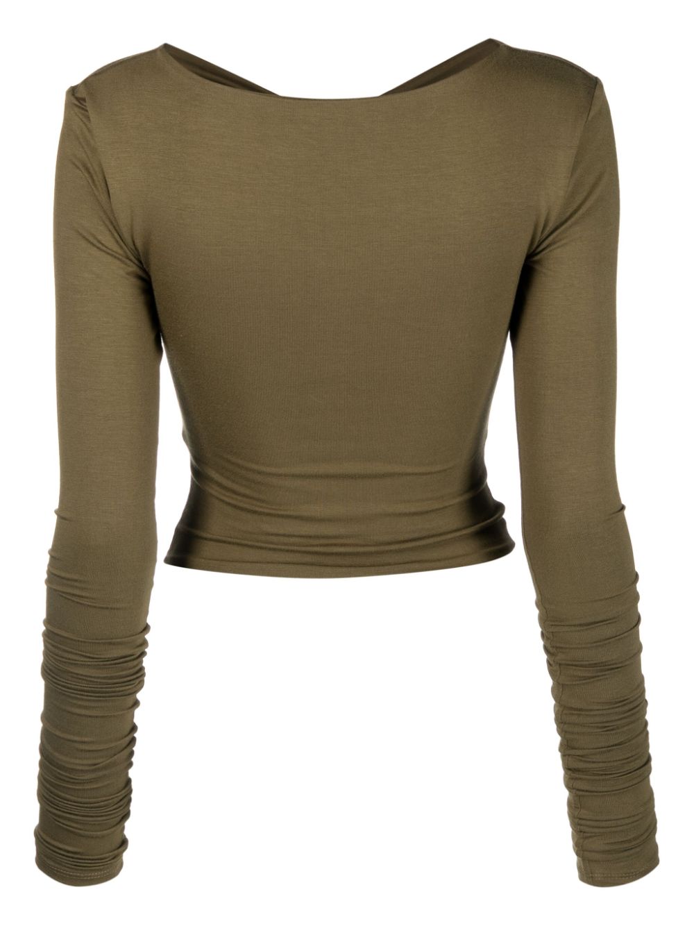 Shop Concepto Long-sleeve Cut-out Top In Green
