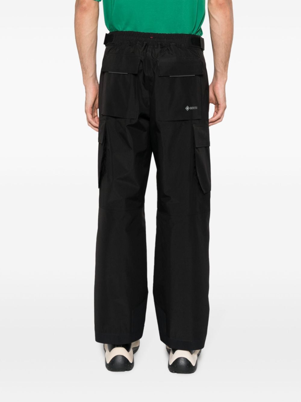 Shop Moncler Logo-print Press-stud Straight-leg Trousers In Black