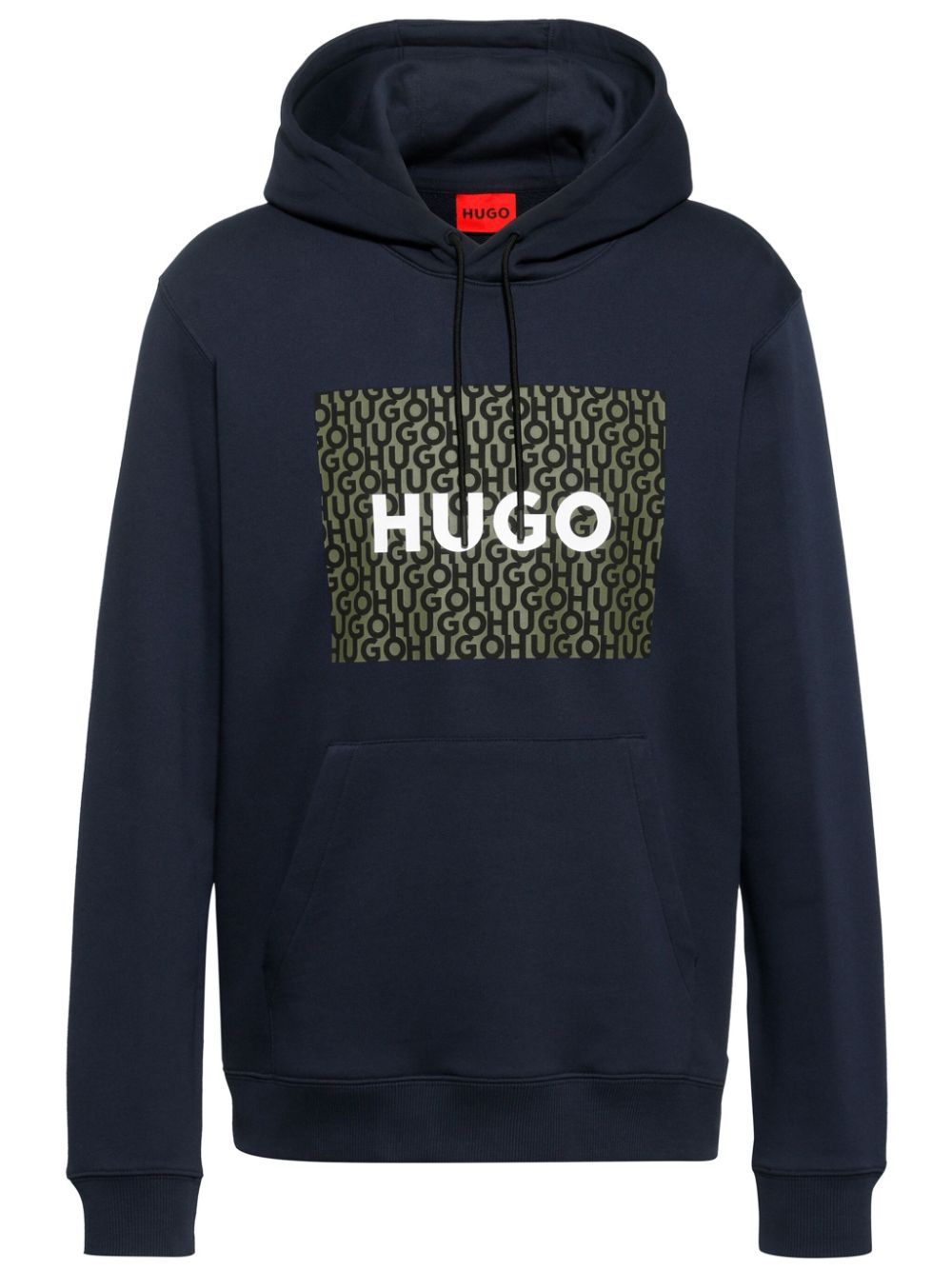 Hugo Logo-print Cotton Hoodie In Blue