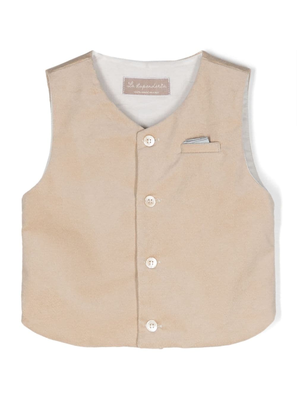 LA STUPENDERIA POCKET-SQUARE VELVET WAISTCOAT