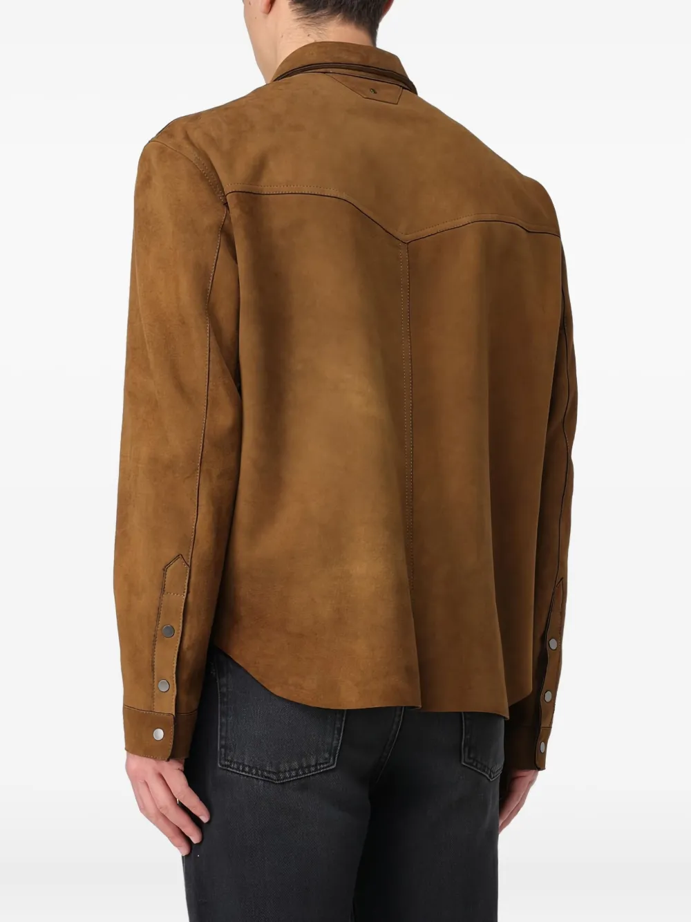 Salvatore Santoro Suède overhemd met dubbele zak Bruin