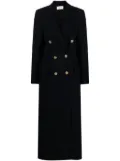Bally logo-embossed button virgin wool coat - Blue