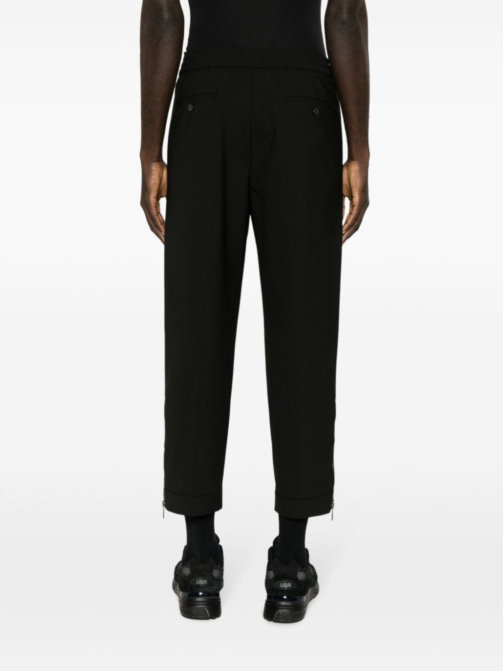 Shop Neil Barrett Barret Tapered Trousers In Black