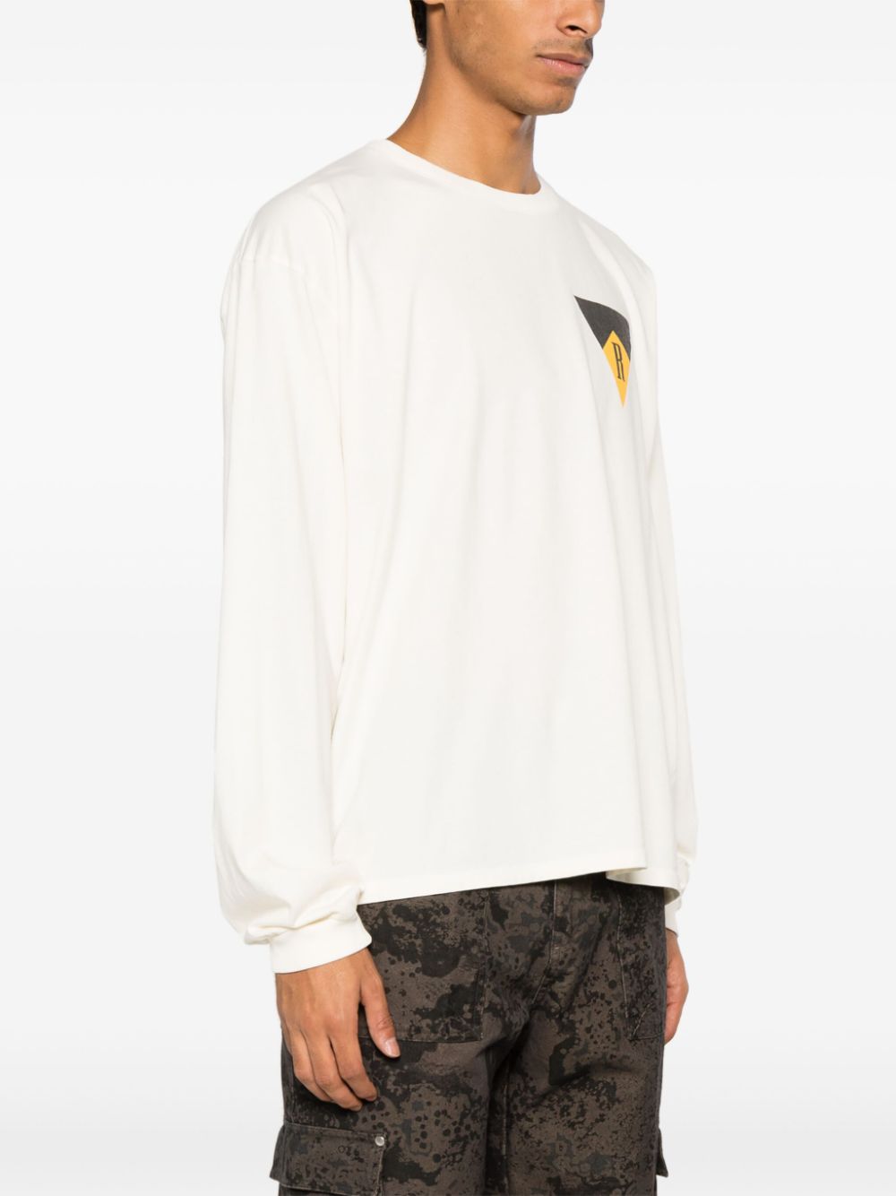 Shop Rhude Blood And Mud Logo-print Cotton Jumper In White