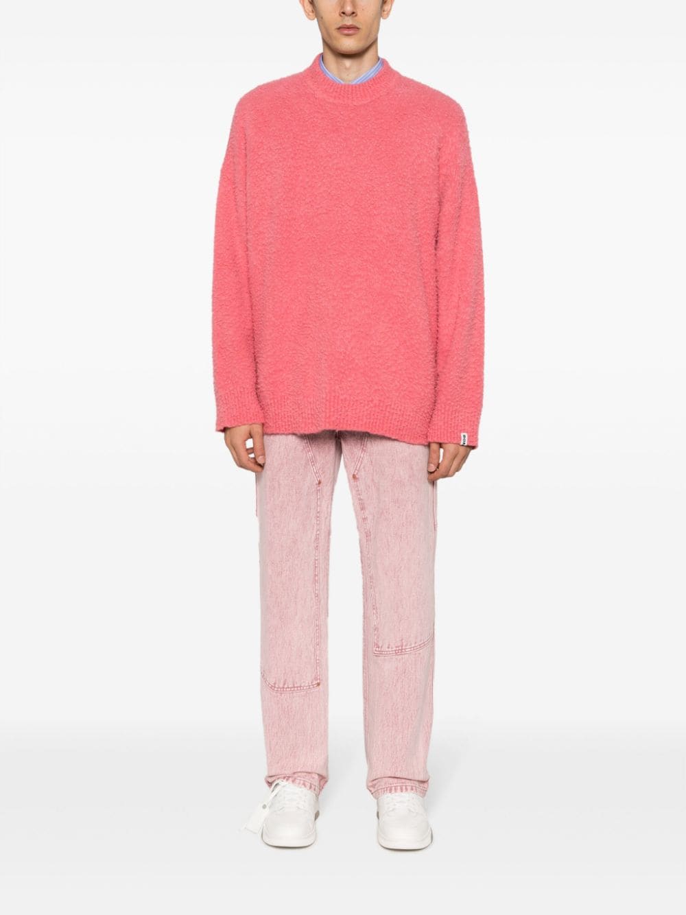 Shop Bonsai Logo-patch Casentino-wool Jumper In Pink