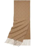 Tory Burch large Classic monogram scarf - Brown