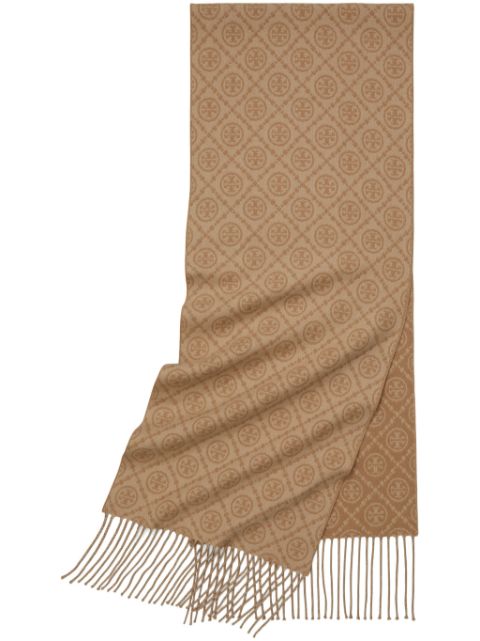 Tory Burch large Classic monogram scarf Women