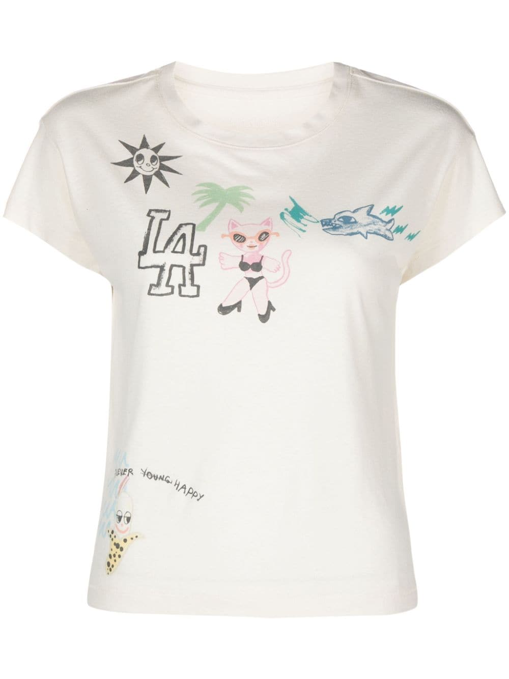 Zadig&Voltaire T-shirt met grafische print Beige