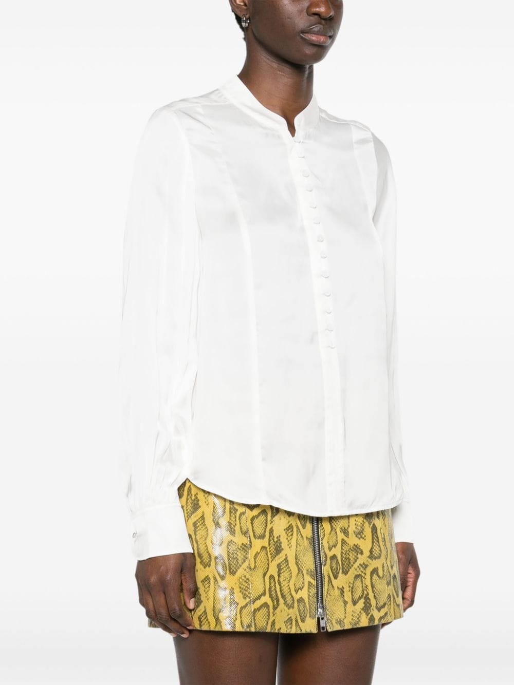 Shop Zadig & Voltaire Twina Satin-finish Blouse In White