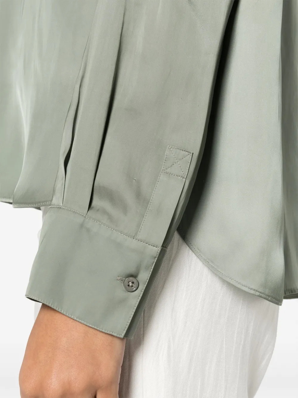 Shop Zadig & Voltaire Tink Satin Blouse In Green