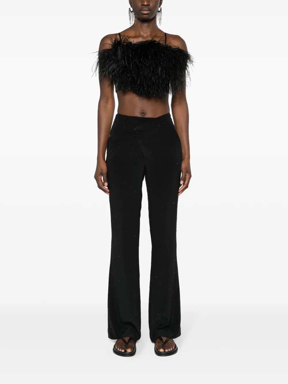 Shop Zadig & Voltaire Poxy Slim-fit Silk Trousers In Black