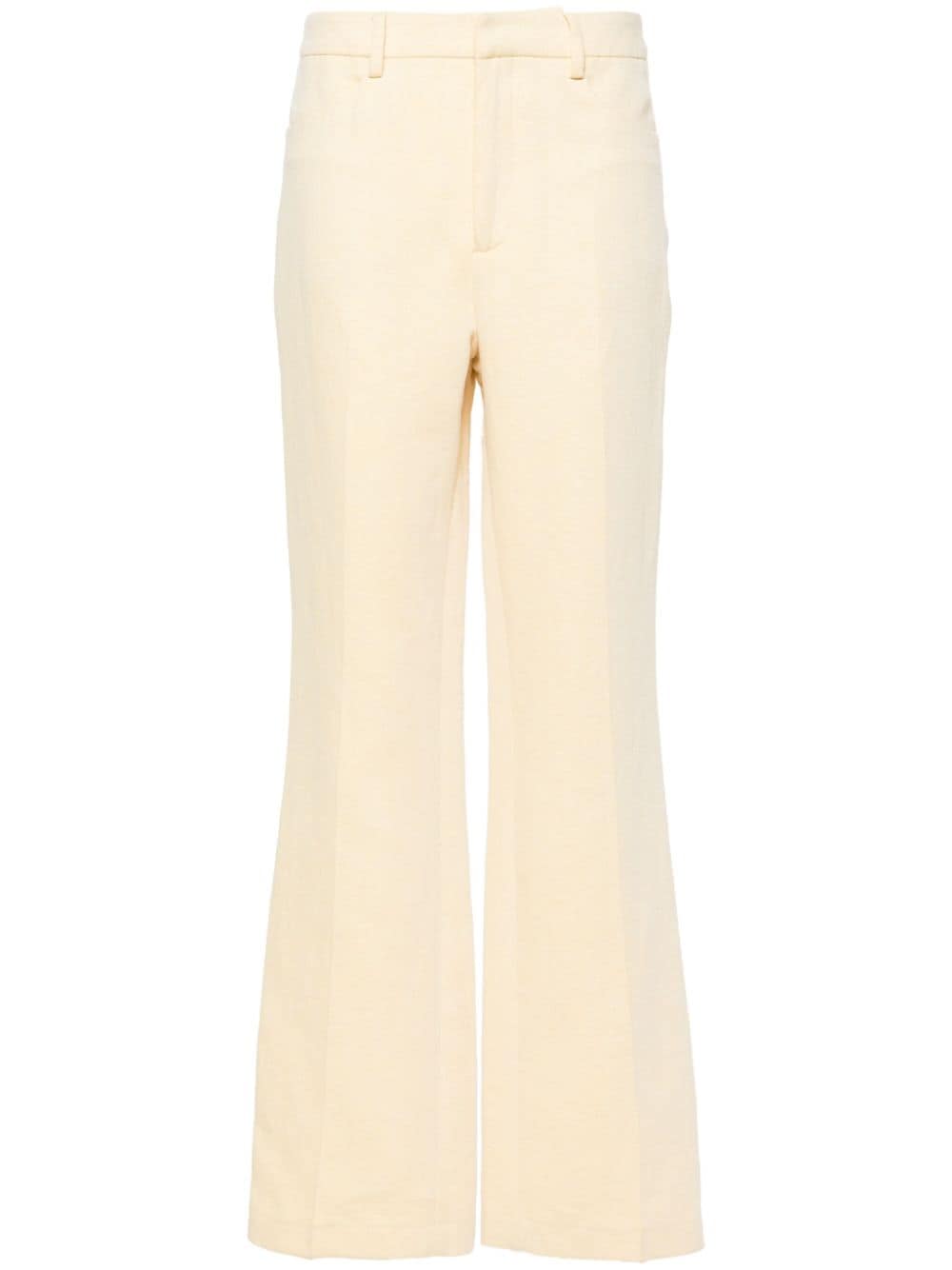 Zadig & Voltaire Pistol Mid-rise Flared Trousers In Yellow