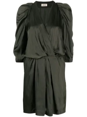 GAUGE81 Miya Silk Wrap Dress | Green | FARFETCH