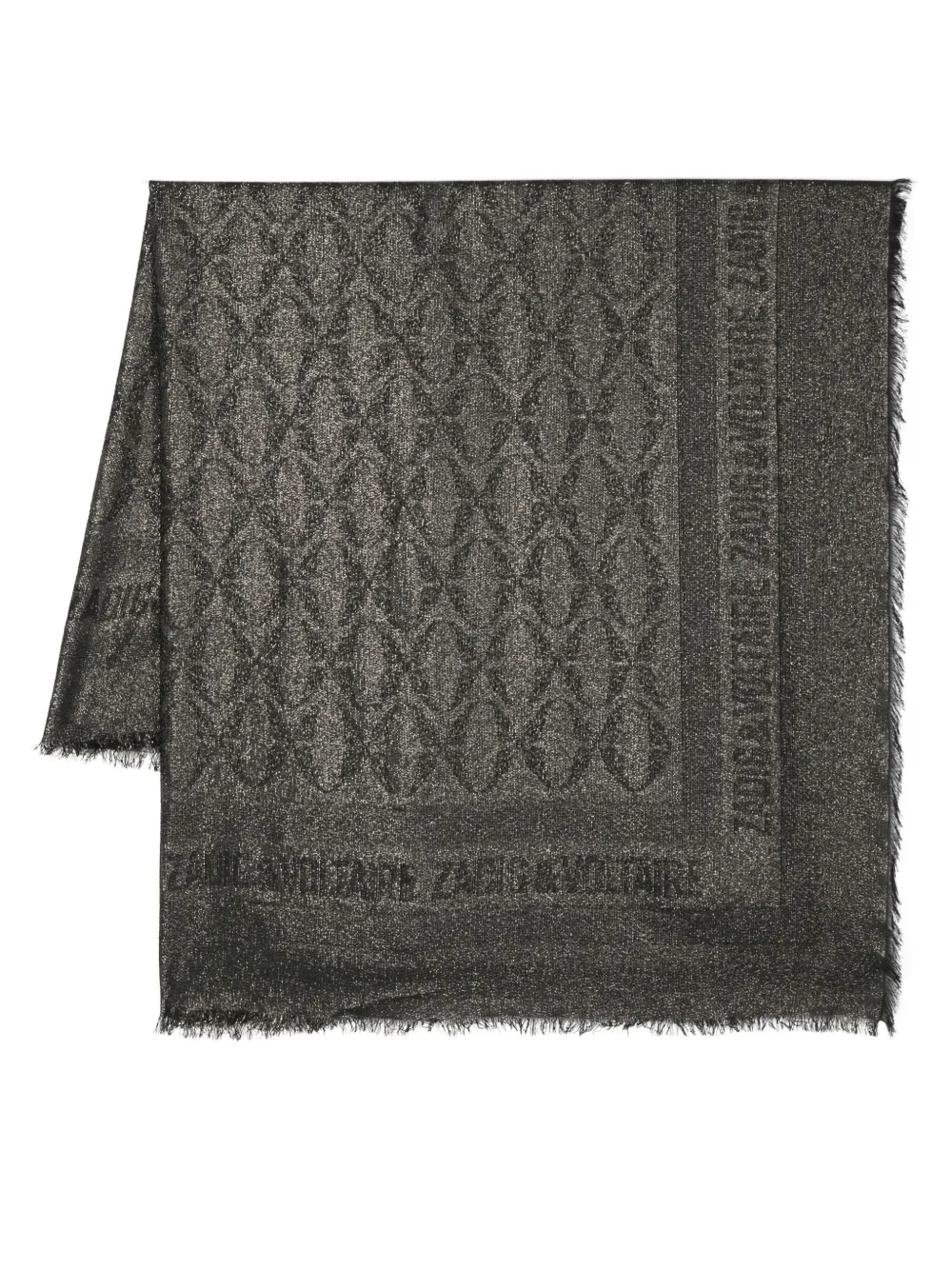 Zadig&Voltaire Sjaal met logo jacquard Zwart