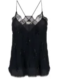 Zadig&Voltaire Christy rhinestone-embellished silk top - Blue