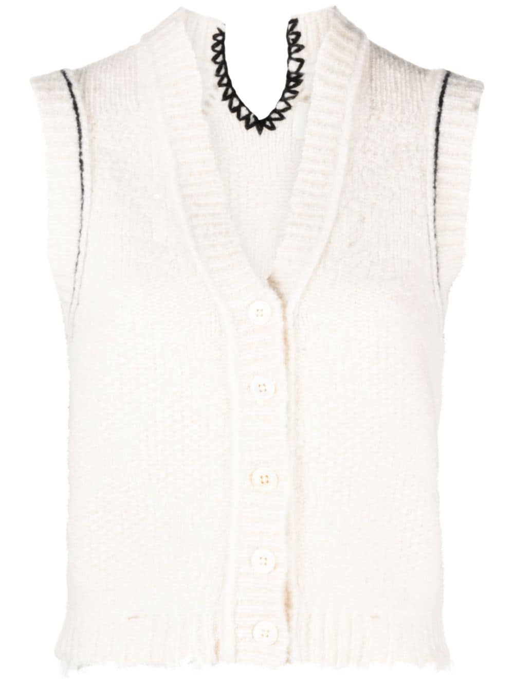 Zadig & Voltaire Sequin-embellished Chunky-knit Vest In White