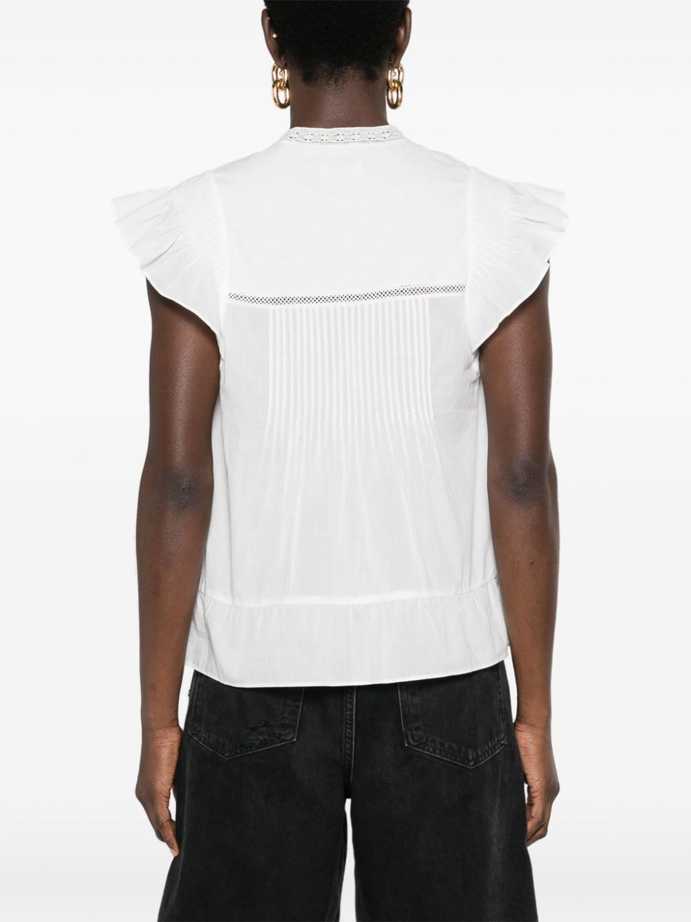 Shop Zadig & Voltaire Tolded Organic-cotton Blouse In White