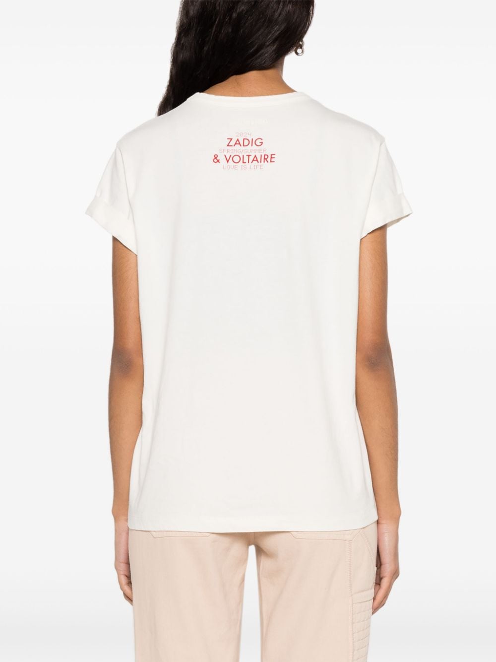 Shop Zadig & Voltaire Anya Co Photoprint Cotton T-shirt In Nude