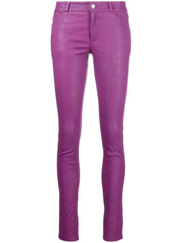 Zadig&Voltaire Phlame テクスチャード レザーパンツ | パープル