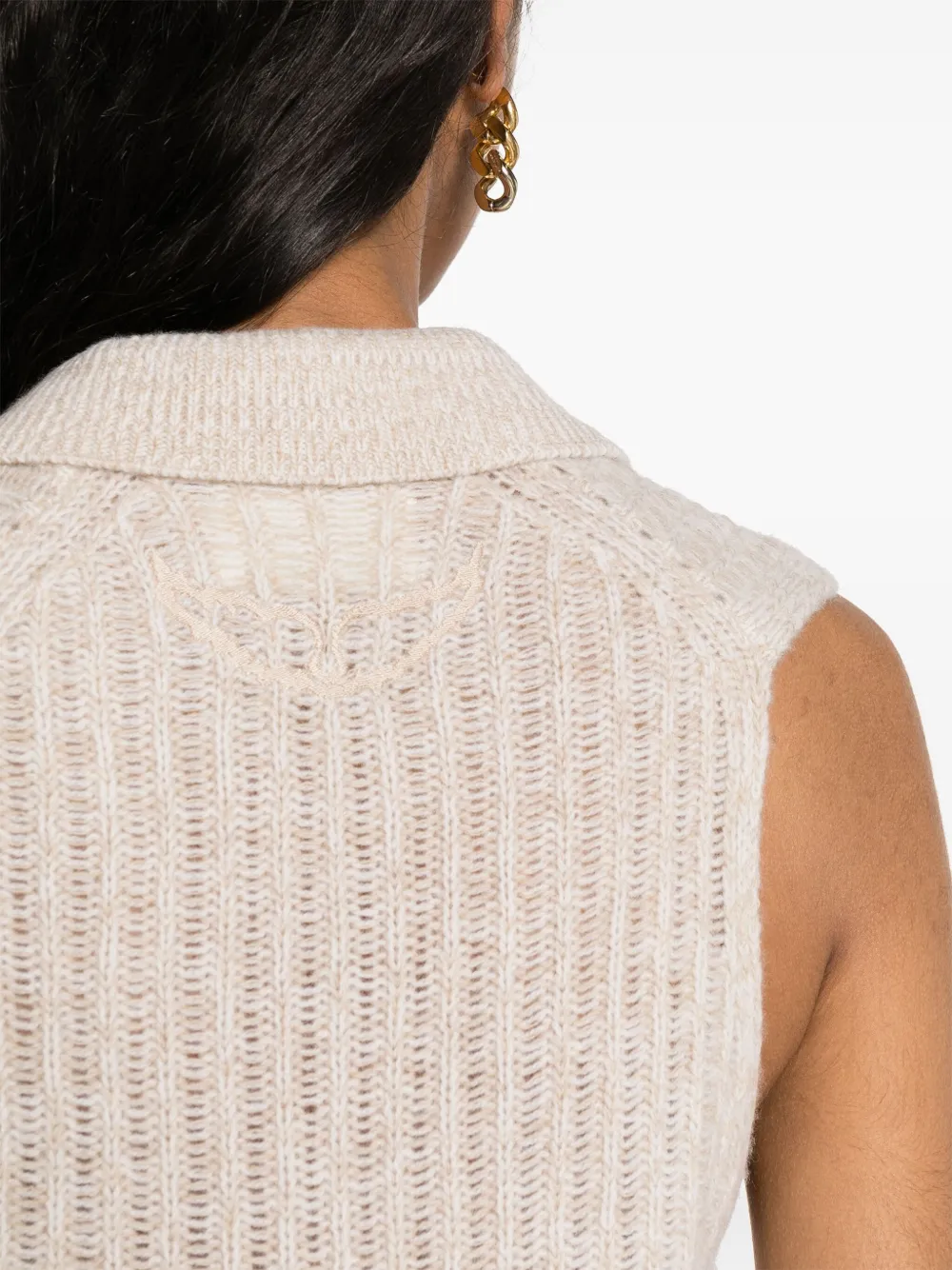 Shop Zadig & Voltaire Lunny Merino-wool Sweater Vest In Neutrals