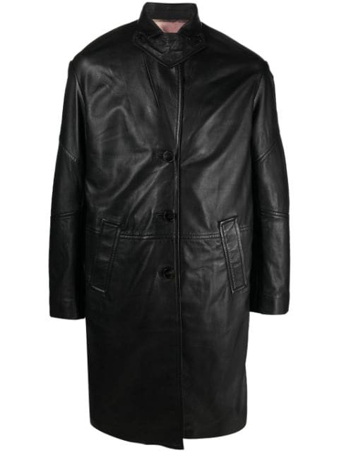 Zadig&Voltaire Macari buttoned leather coat