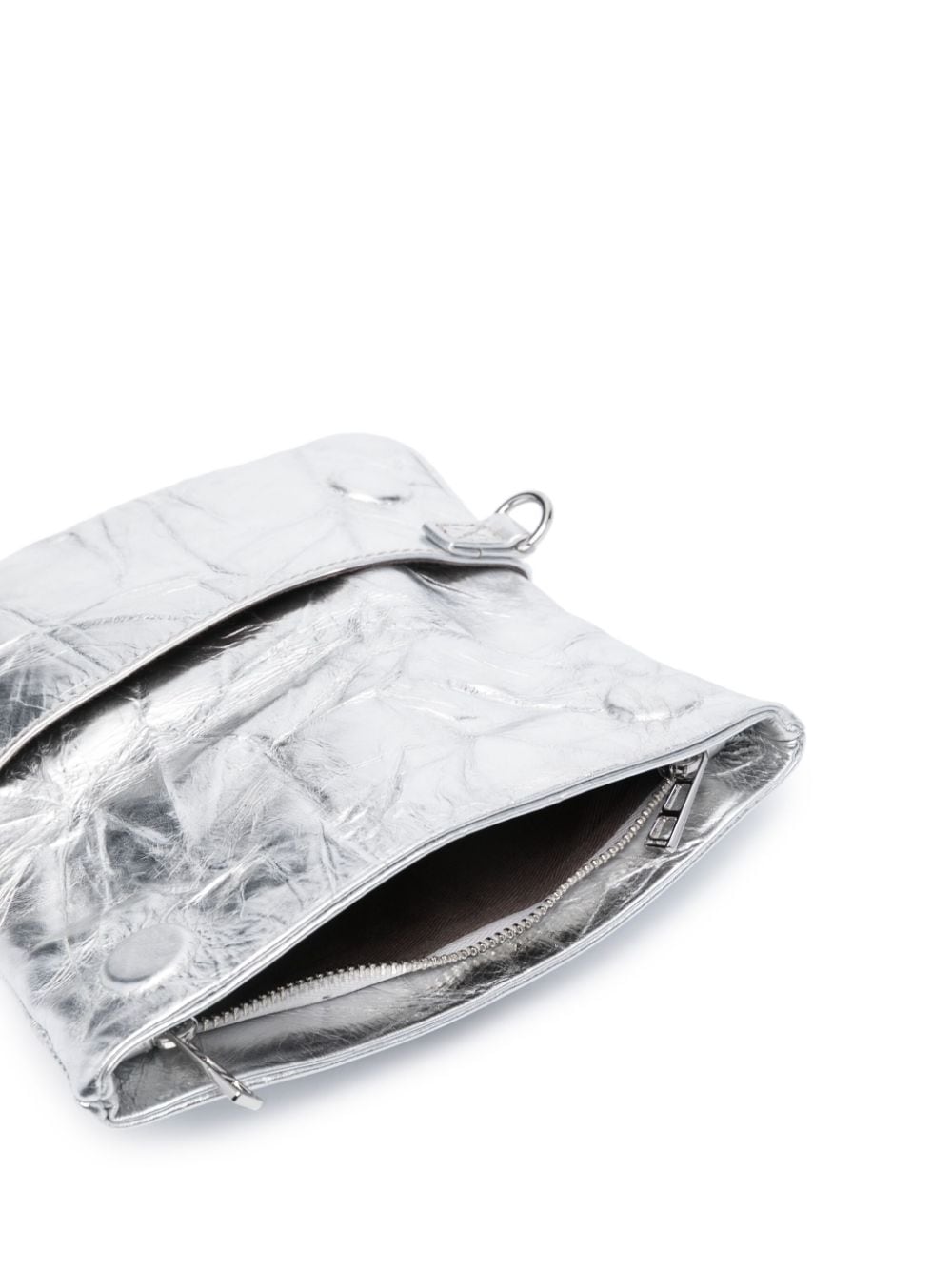 Shop Zadig & Voltaire Rock Nano Metallic-finish Mini Bag In Silver