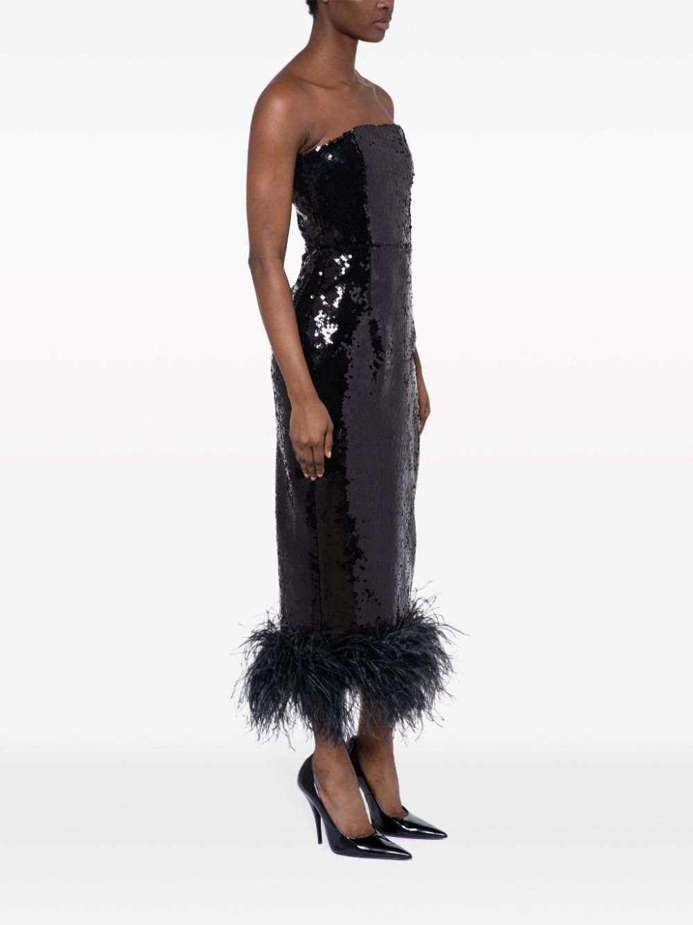 16Arlington Midi-jurk verfraaid met pailletten Zwart