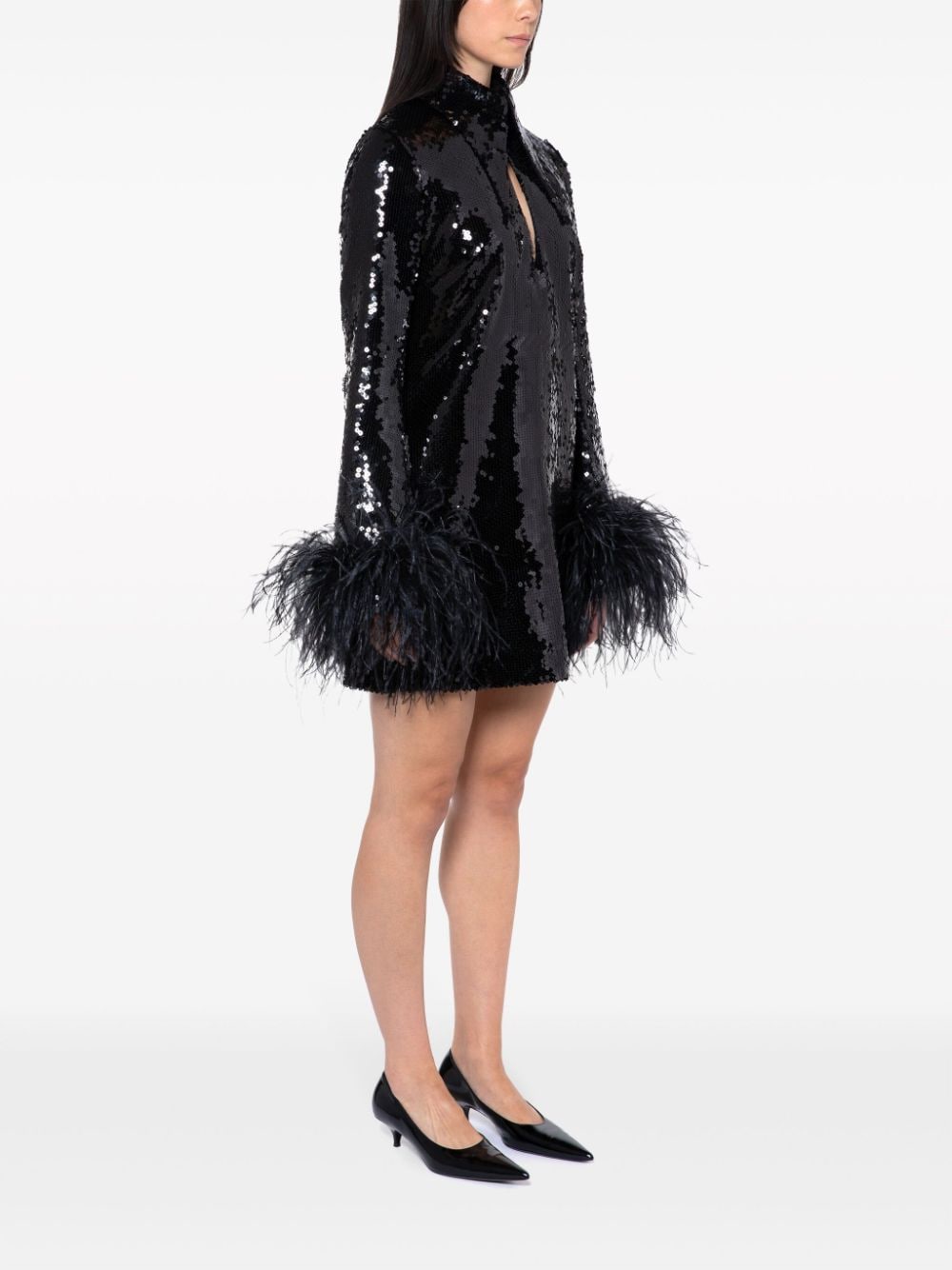 Shop 16arlington Michelle Sequinned Minidress In Black