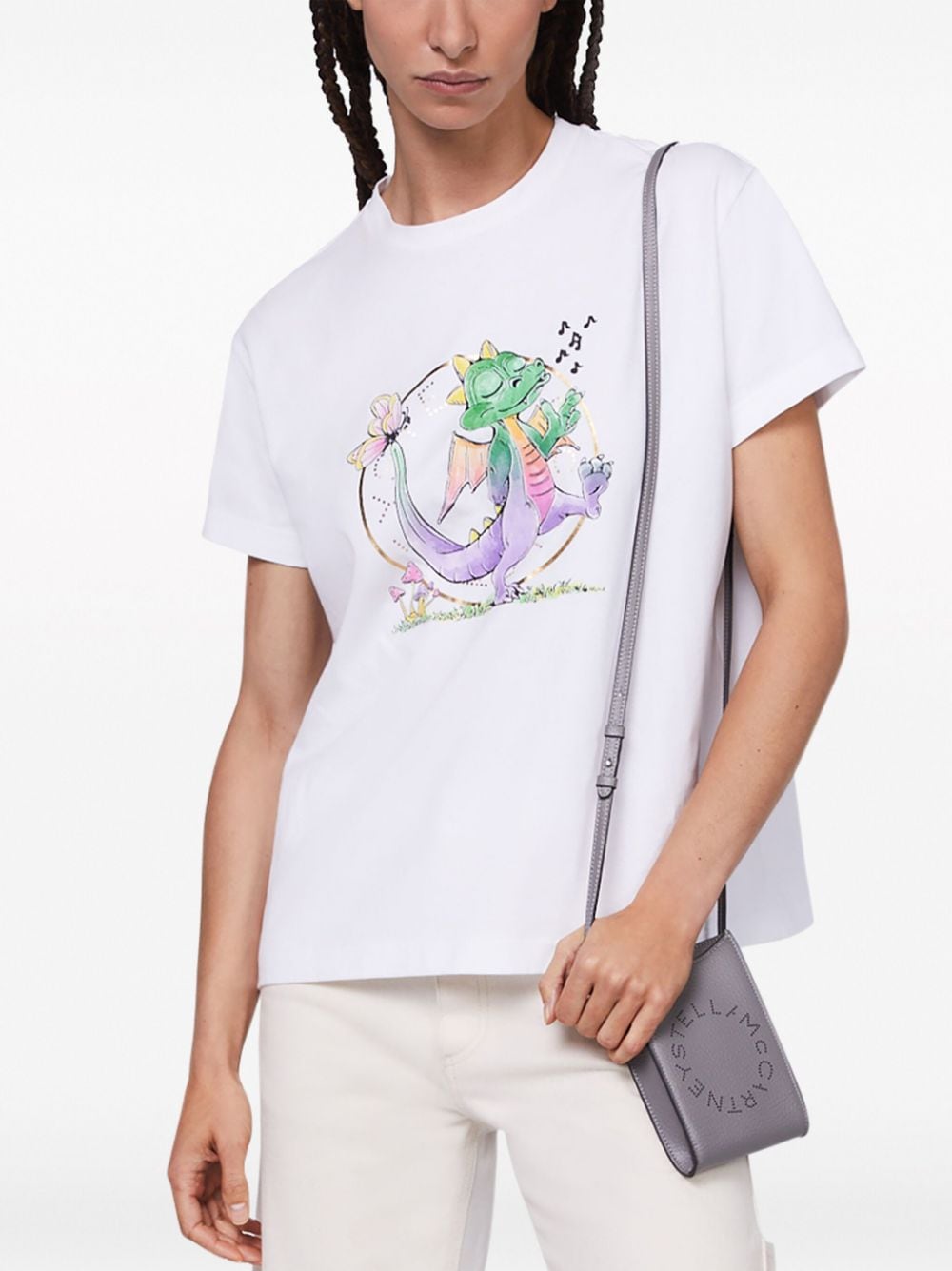 Stella McCartney T-shirt met drakenprint Wit