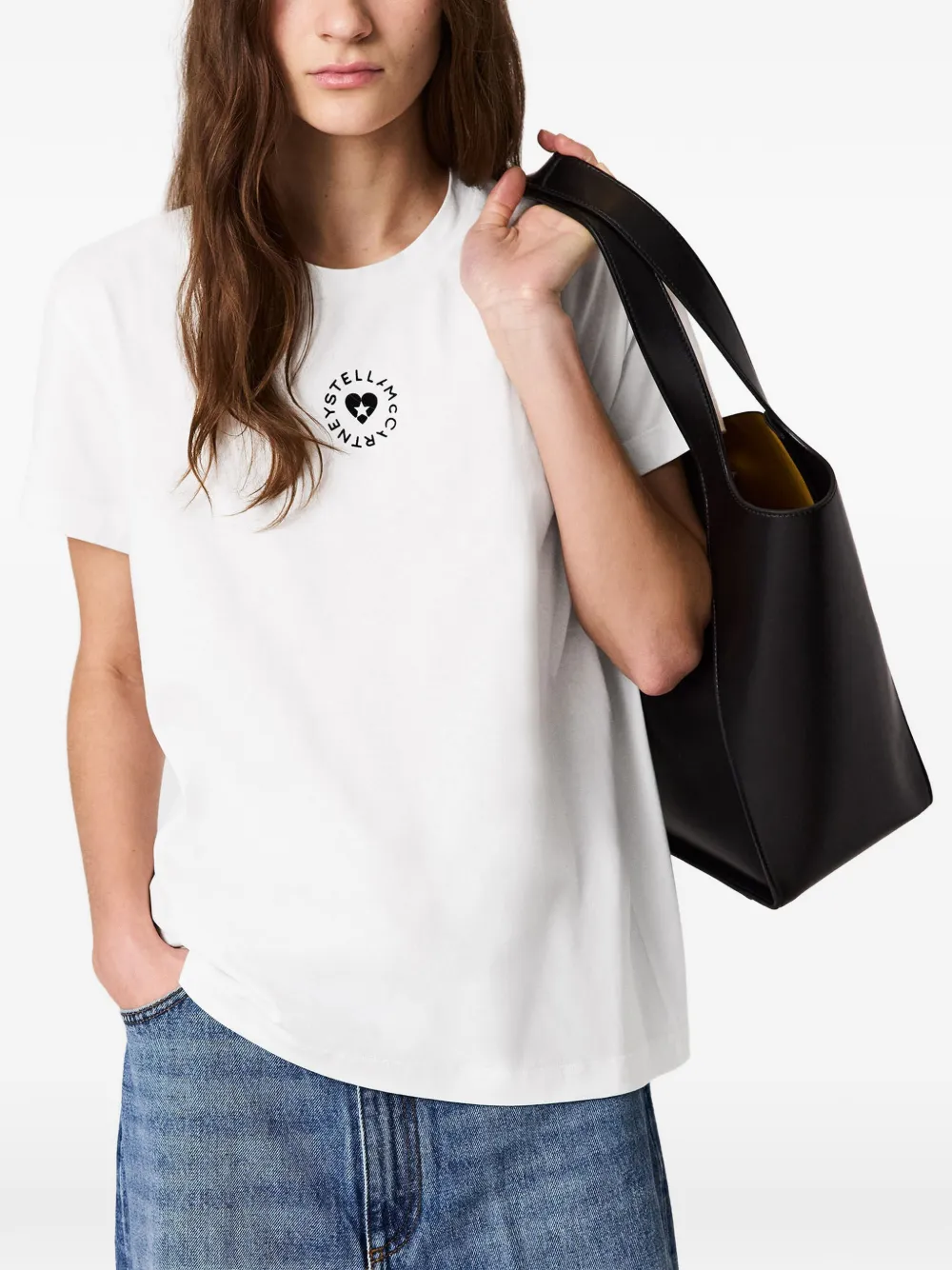 Stella McCartney Lovestruck T-shirt van biologisch katoen Wit