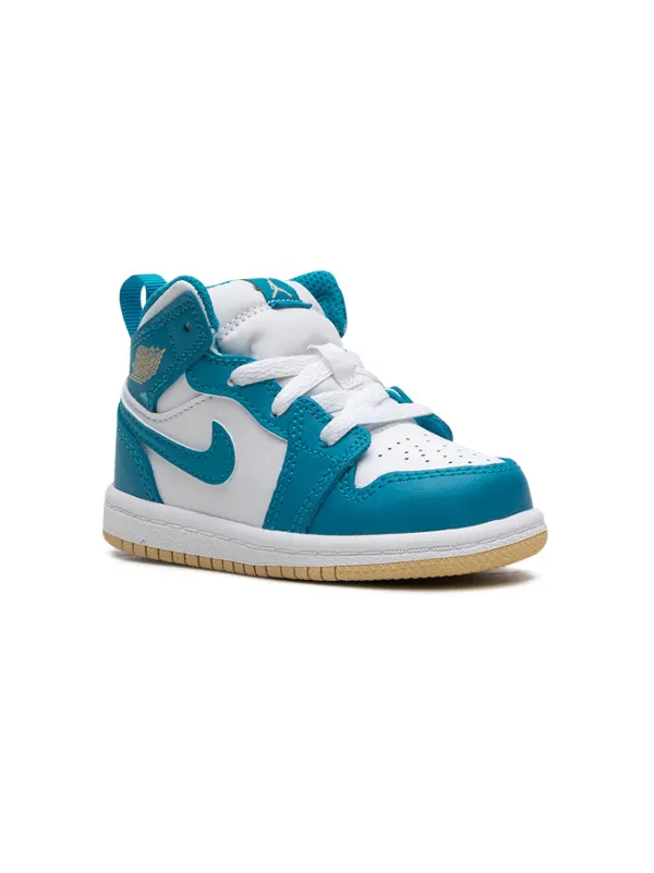 Jordan Kids Baskets mi montantes Air Jordan 1 Aquatone Blanc FARFETCH CM