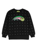 Barrow kids logo-print rhinestone-embellished cotton sweatshirt - Black
