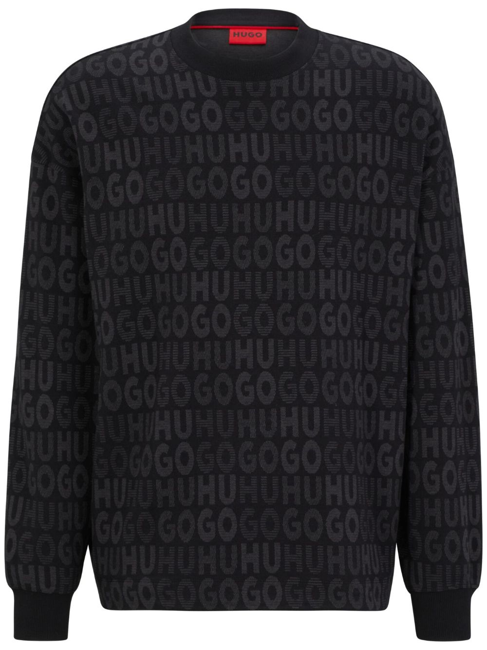 HUGO logo-print cotton-blend sweatshirt – Black