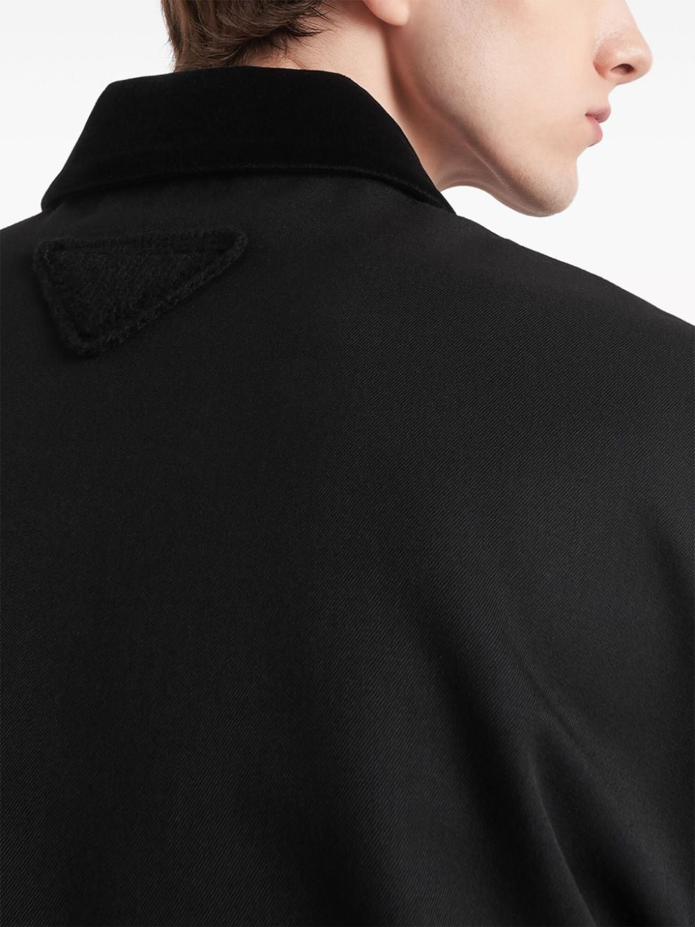Shop Prada Wool Blouson Jacket In Black