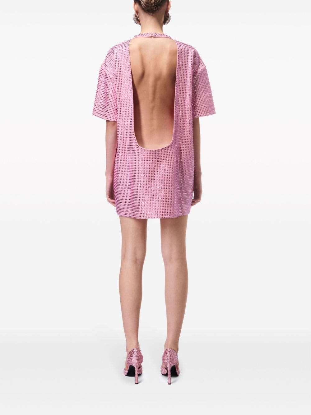 AREA T-shirtjurk verfraaid met kristallen Roze