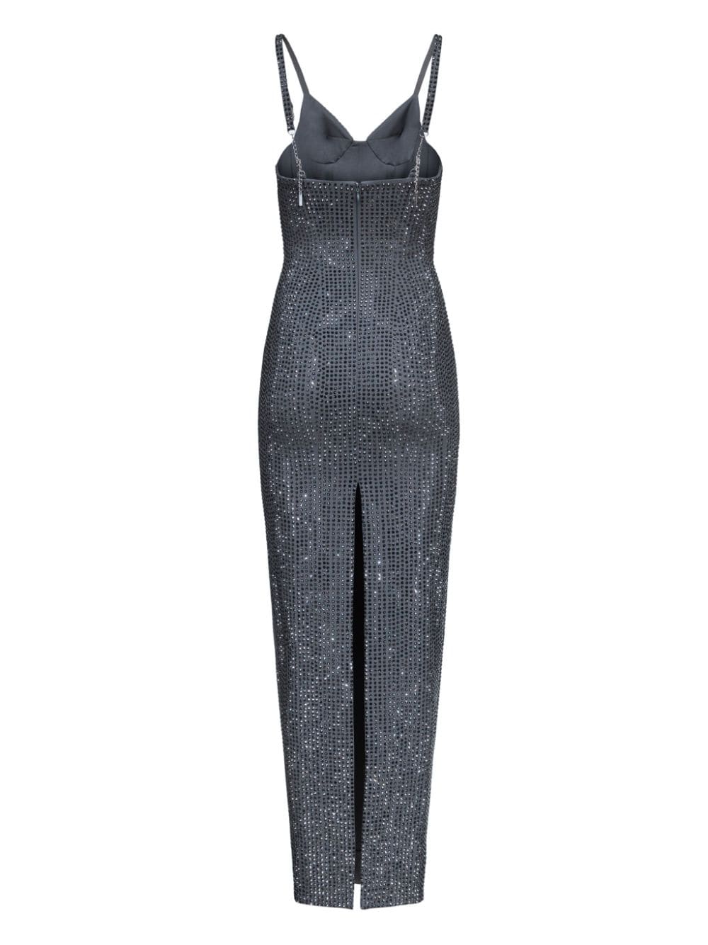 Shop Area Crystal-embellished Maxi Dress In Grey