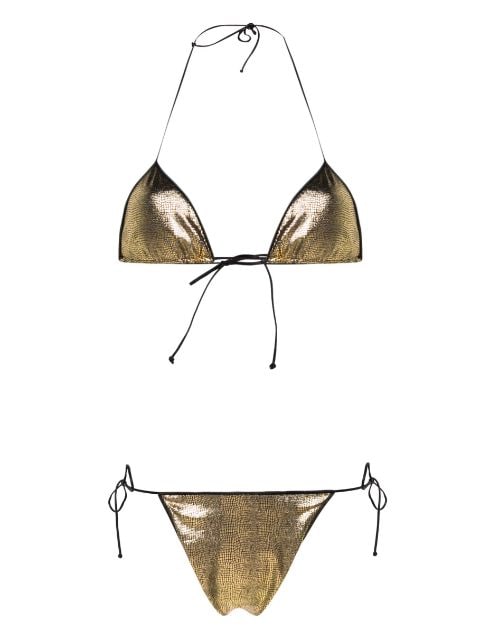 Reina Olga Sam snakeskin-print bikini set