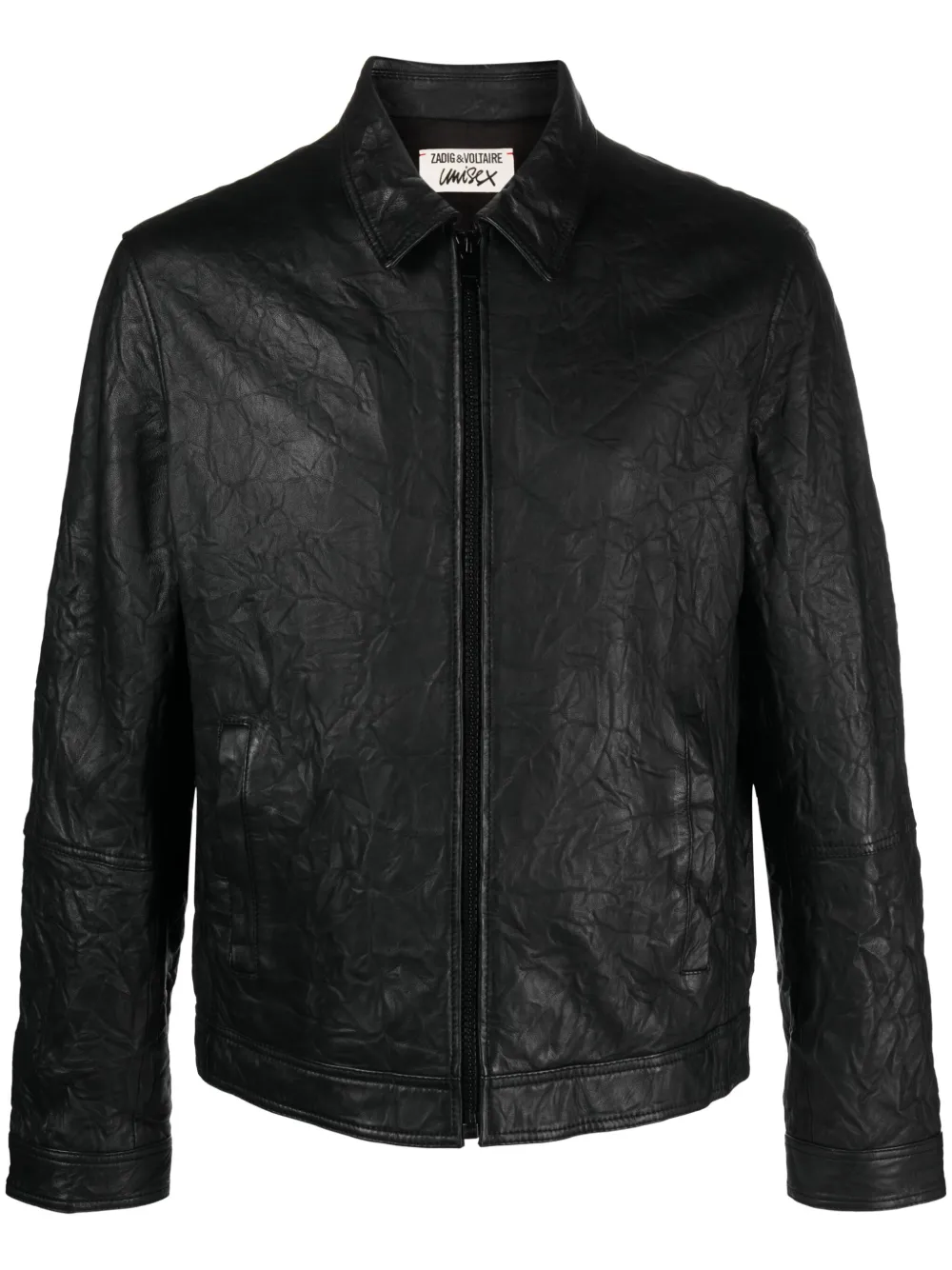 Zadig&Voltaire cracked-effect Leather Jacket - Farfetch