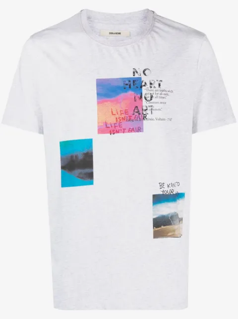 Zadig&Voltaire graphic-print mélange-effect T-shirt