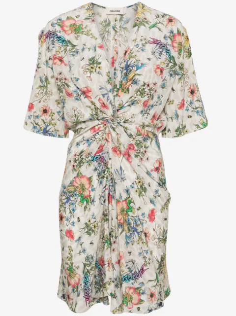Zadig&Voltaire Rozom Twisted Garden-print minidress